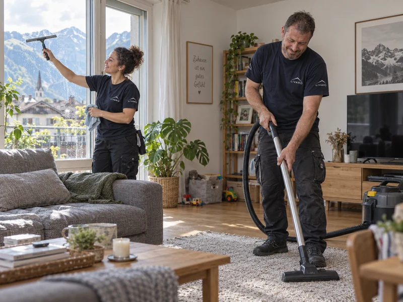 Frisch gereinigtes Wohnzimmer einer Wohnung im Glarnerland
