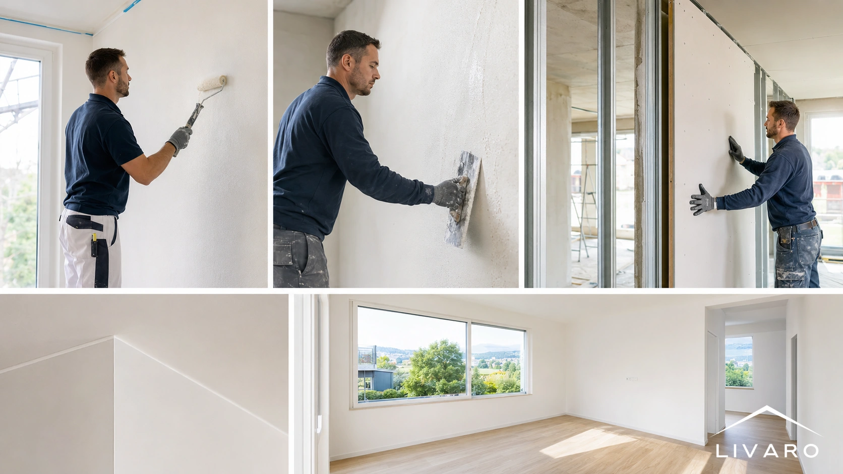 Beispielhafte Arbeitssituationen aus Trockenbau, Maler- und Gipserarbeiten